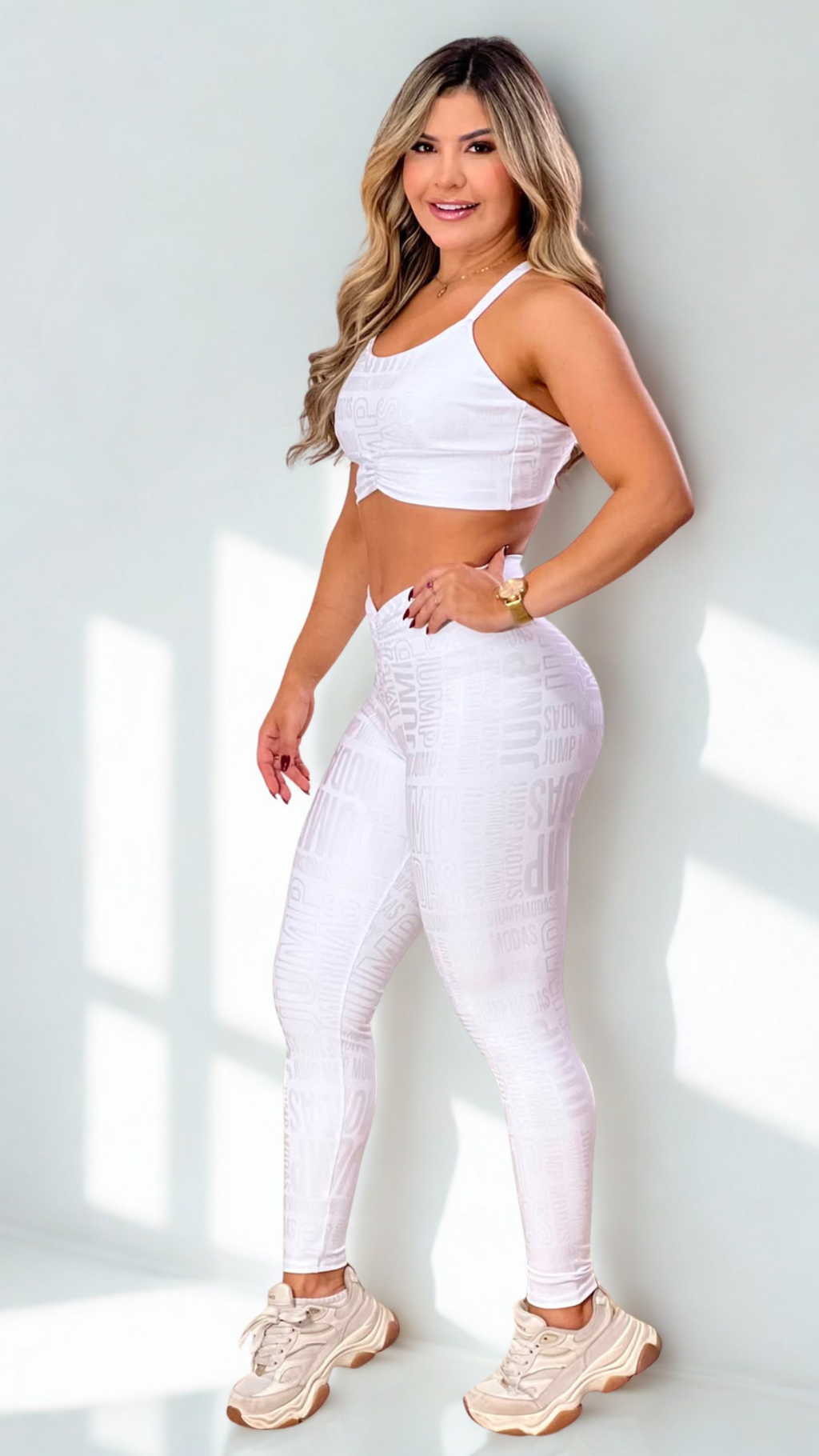Legging Fitness Cintura Alta Branca Jump Modas