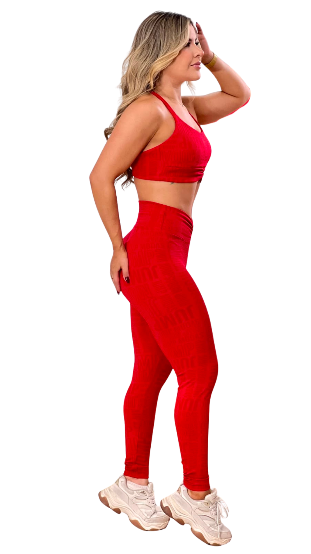 Legging Fitness Cintura Alta Vermelha Jump Modas