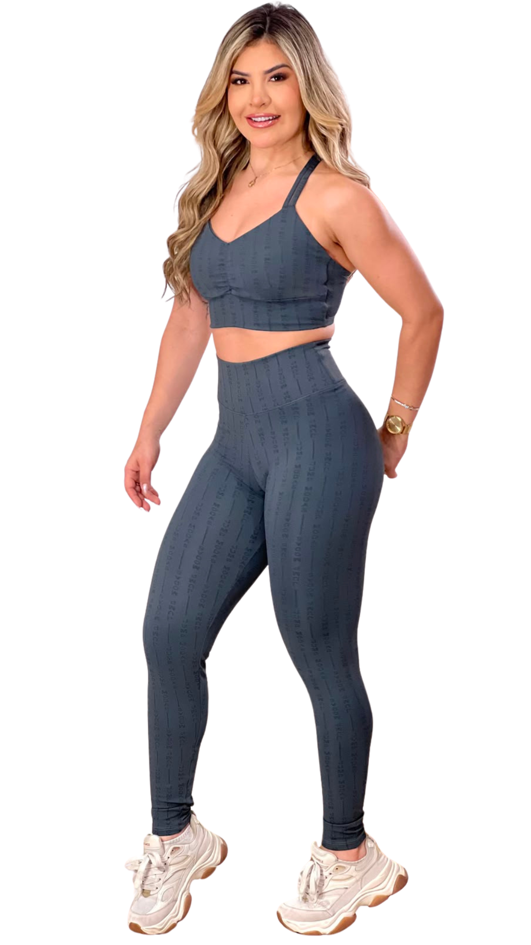 Legging Cinza Grafite Jacquard Jump