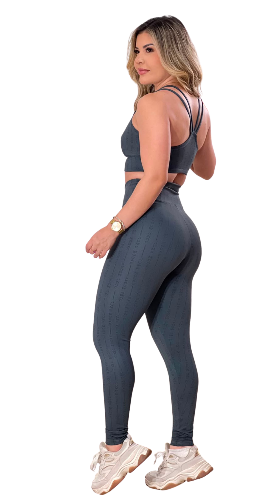 Legging Cinza Grafite Jacquard Jump