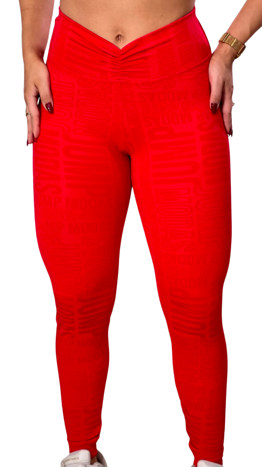 Legging Fitness Cintura Alta Vermelha Jump Modas