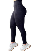 Legging Cintura Alta Preta Logo All-Over
