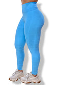 Legging Cintura Alta Azul Claro Logo All-Over