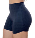 Short Cintura Alta Preto Logo All-Over