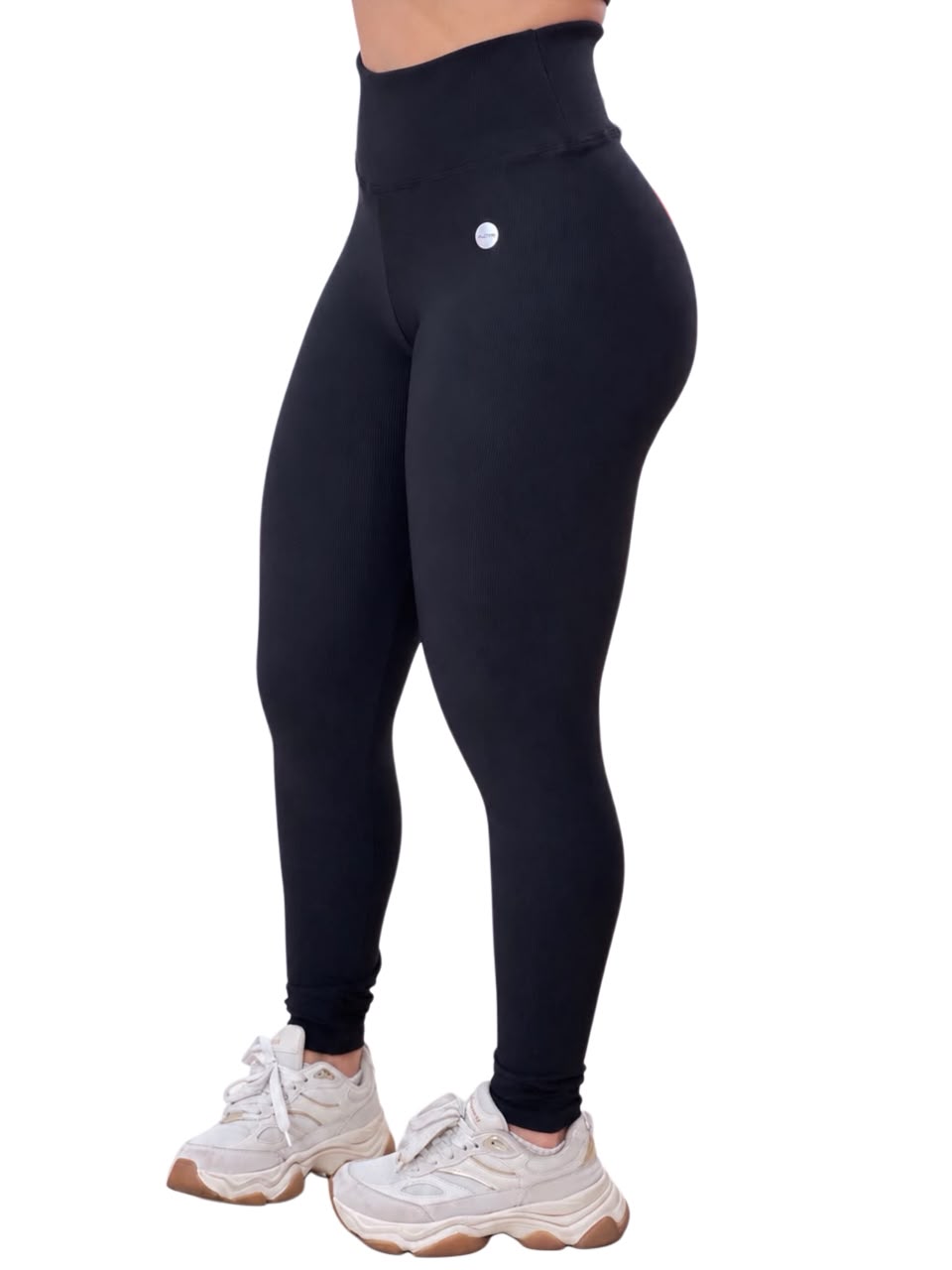 Legging Canelada Preta Cintura Alta