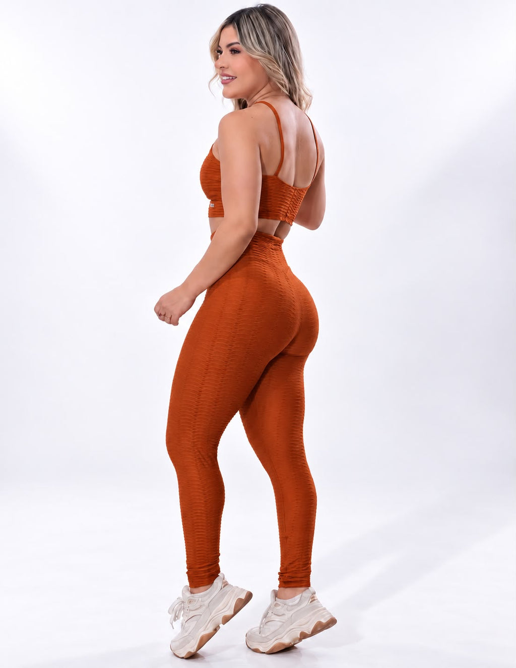 Legging Cintura Alta Ferrugem Texturizado 3D