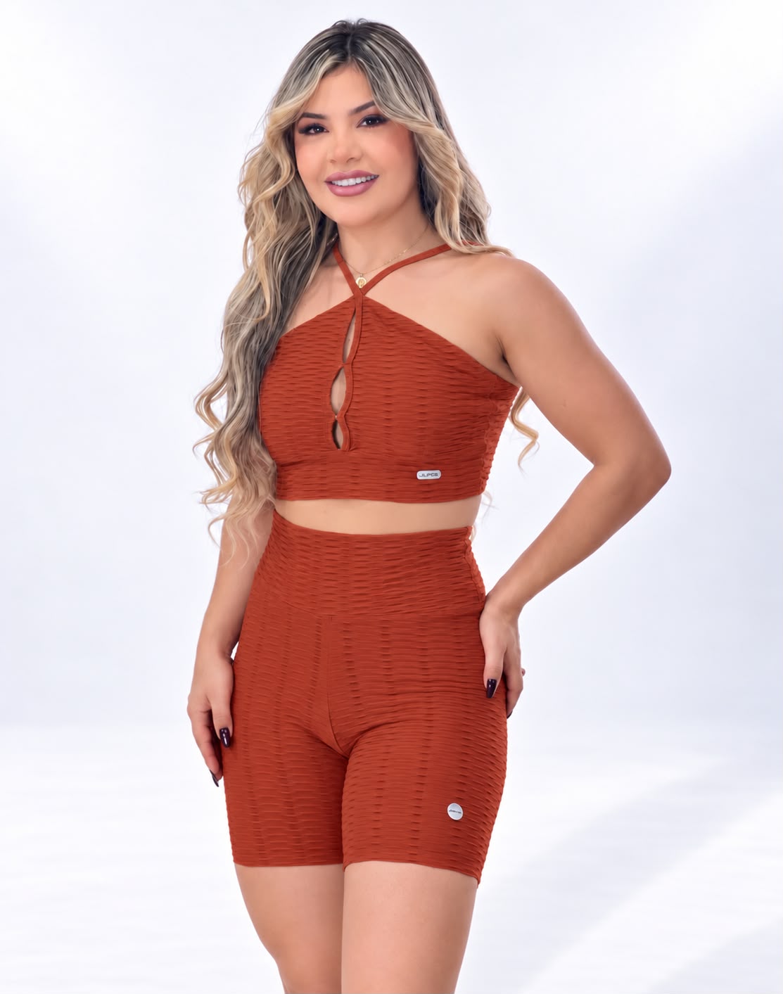 Top Frente Única Ferrugem Texturizado 3D