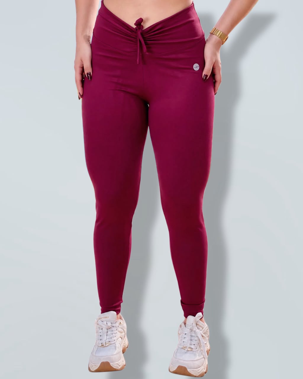 Legging Cintura Alta com Amarração Vinho