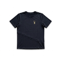 Camiseta Masculina Preta — Recorte Diagonal em Tela