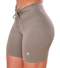 Short Cintura Alta com Amarração Bege Taupe