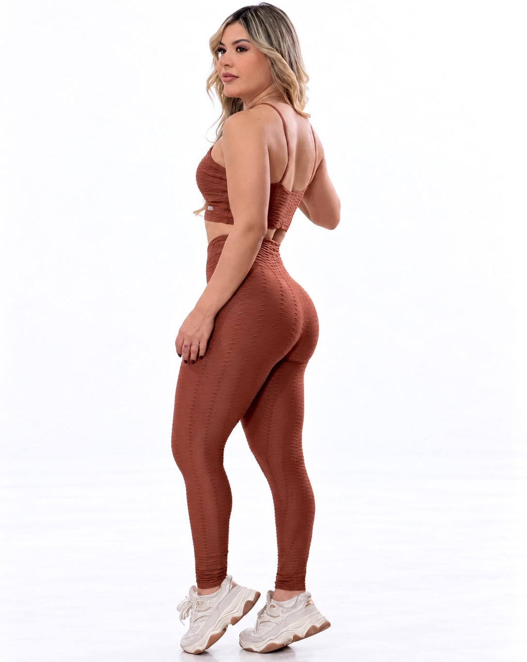 Legging Cintura Alta Terracota Texturizado 3D