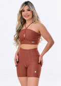 Top Frente Única Terracota Texturizado 3D