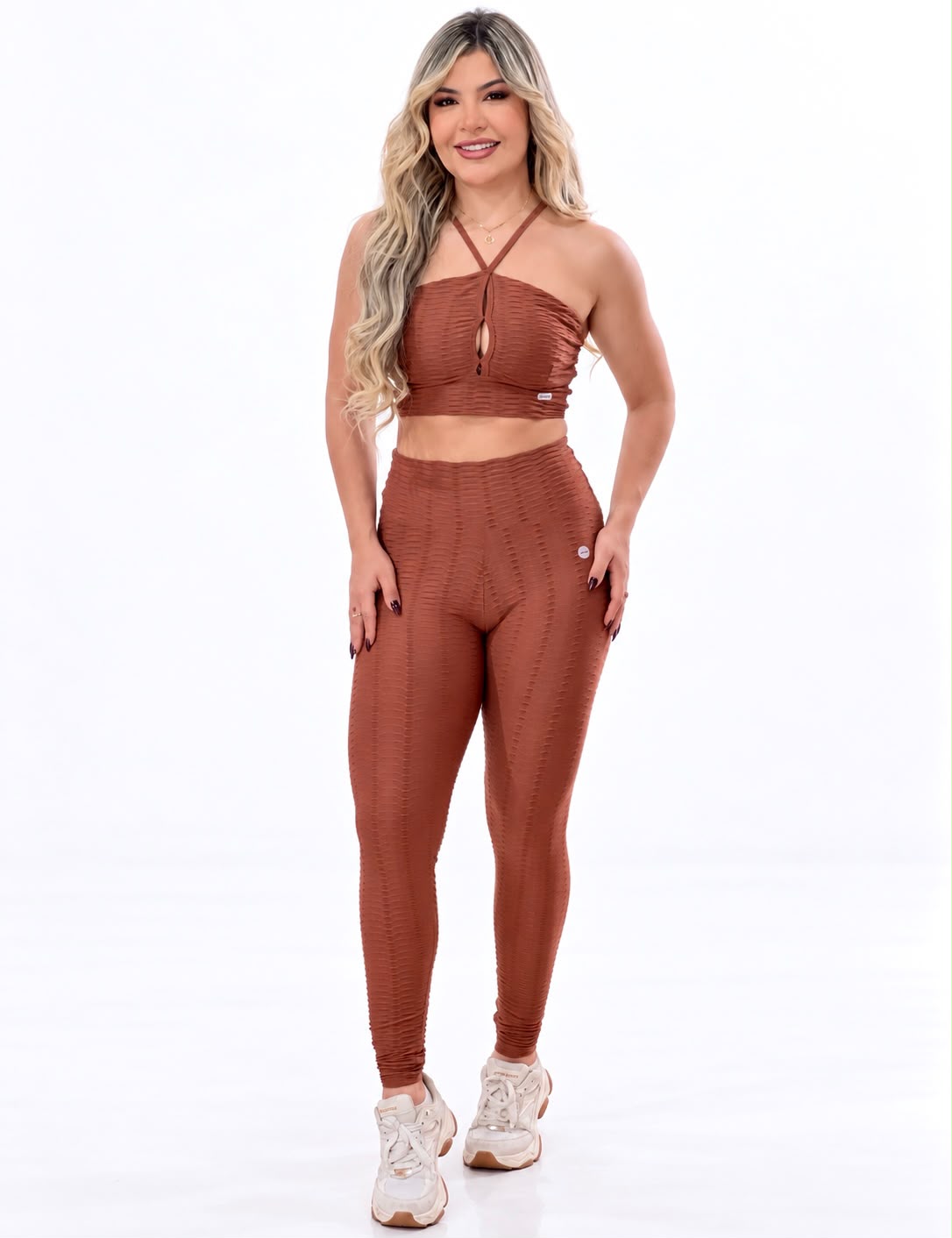 Top Frente Única Terracota Texturizado 3D