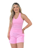 Top Regata Canelado Rosa