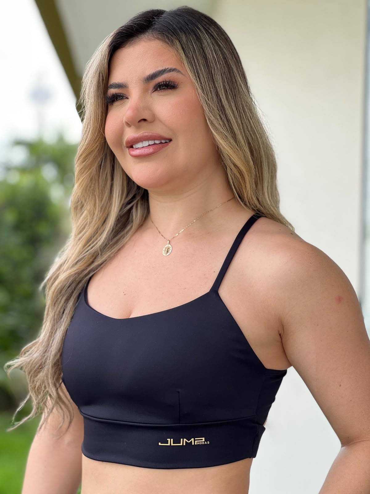 Top Alças Finas Preto Costas Vazadas