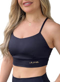 Top Alças Finas Preto Costas Vazadas